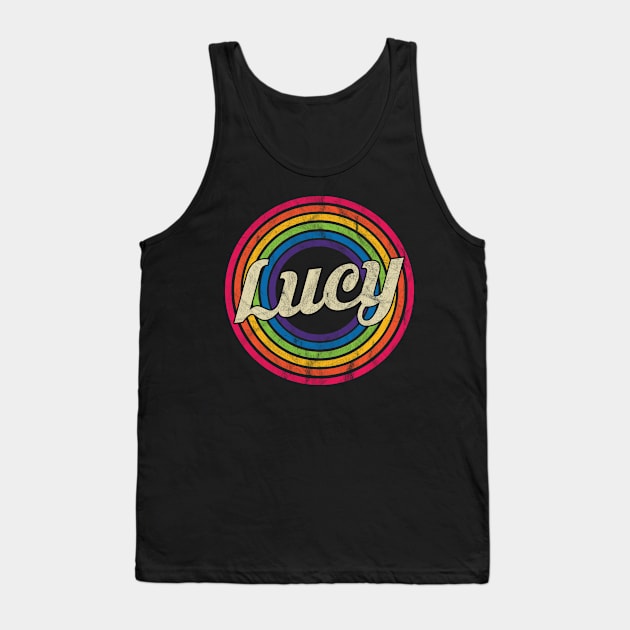 Lucy - Retro Rainbow Faded-Style Tank Top by MaydenArt